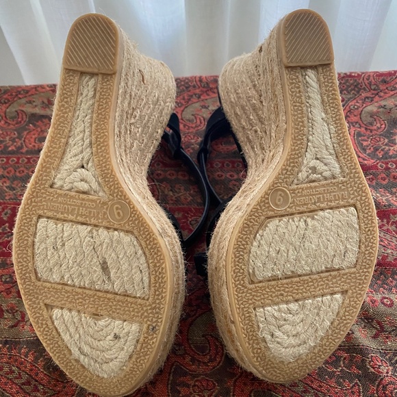 Ralph Lauren Collection Black Canvas and Leather Strappy Espadrilles, Size 9 - Picture 4 of 4